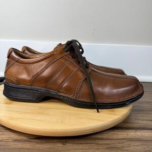 Clarks Touareg Vibe Men's 11M Oxford Shoe Brown Leather Casual Office Excellent